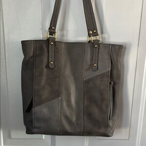 Relic Gray Patchwork Leather Tote Bag